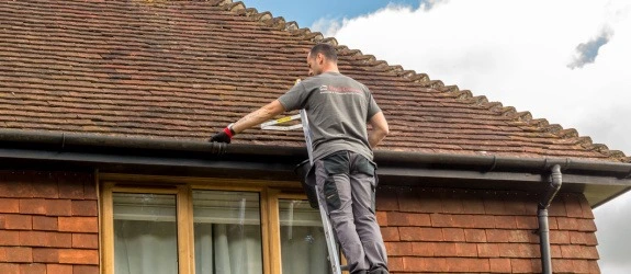 our team cleaning the gutters on a house in Stoke Bishop, Wilton